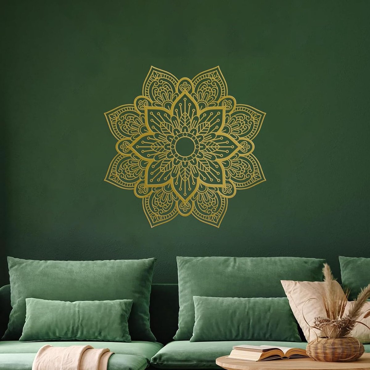 Muurdecoratie metaal rond - grote lotus bloem - unieke bohemian stijl - perfect voor woonkamer - ShopVlot