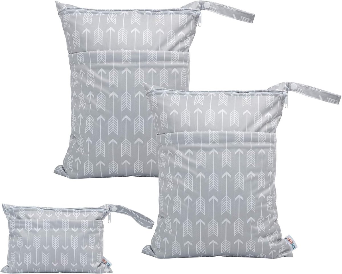 Nappy Bags 3 Pack - Waterdicht - Herbruikbaar - Ideaal voor onderweg - ShopVlot