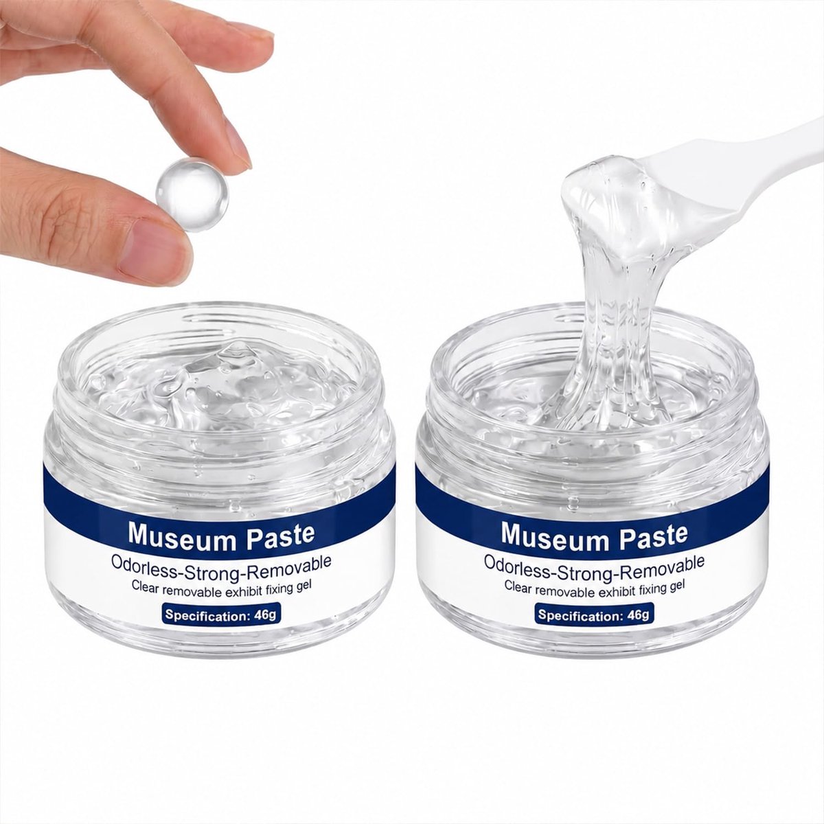 Museum Gel 2-Pack - Verwijderbaar & Herbruikbaar - Onzichtbare Kleefwas voor Glas en Antiek - Beschermt tegen Vallen - ShopVlot