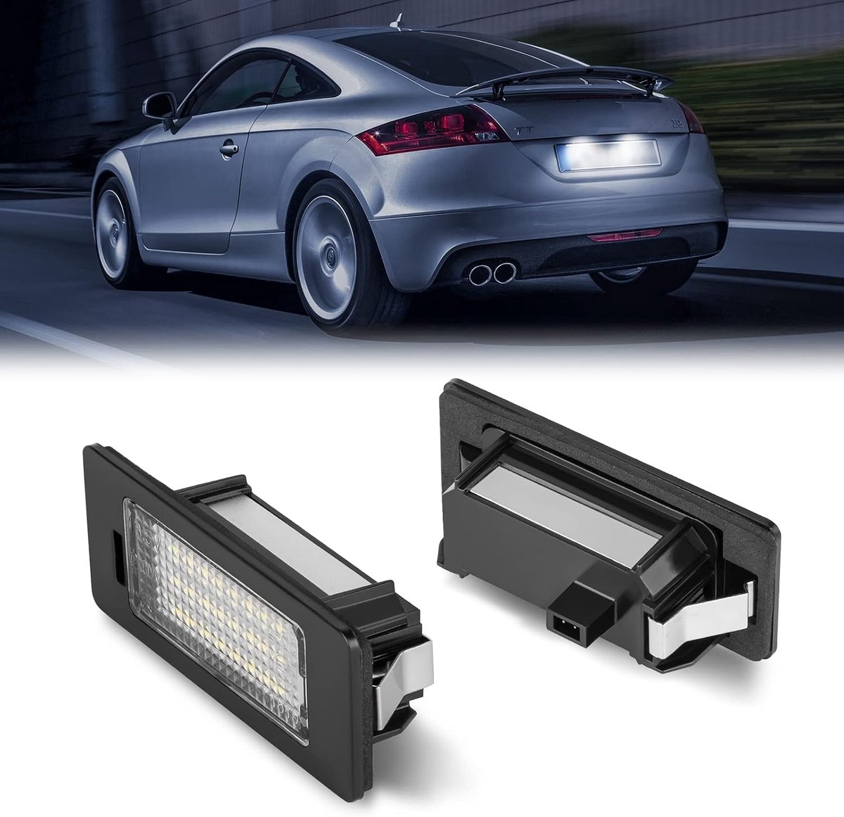Kentekenplaatlamp LED 2 Stuks - Foutloze 2835 SMD Verlichting - Plug and Play - Veilig en goedgekeurd - ShopVlot
