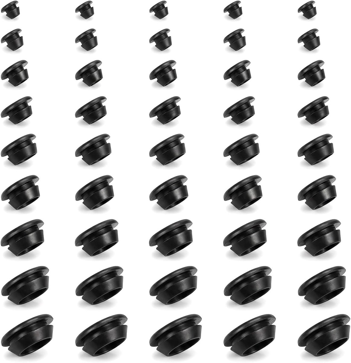 Rubberen kabeldoorvoer 90 stuks - waterdicht zwart - gesloten rubberen huls - optimale kabelbescherming - ShopVlot
