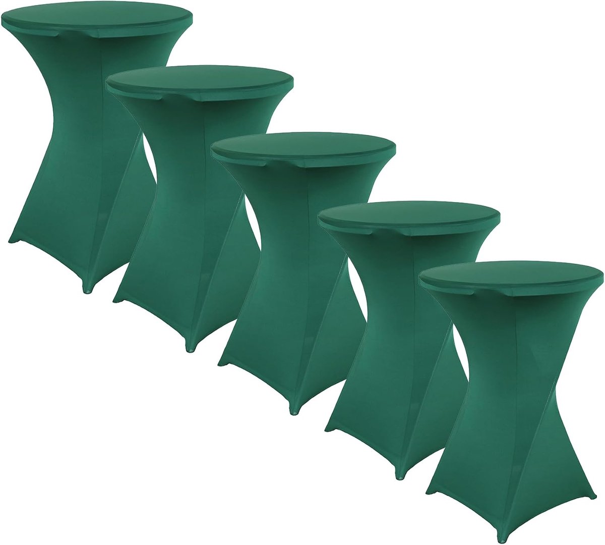 Bistrotafel Covers Set van 5 - Donkergroen Spandex - Versterking in de voetzone - Perfect voor bruiloften - ShopVlot