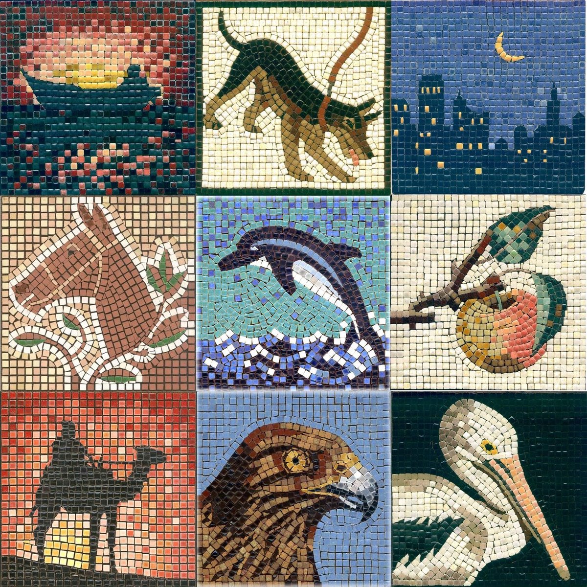 Mosaic Kit DIY 15x15cm - Houten basis - Inclusief 1000+ keramische tegels - Creatief plezier voor elke kunstenaar - ShopVlot