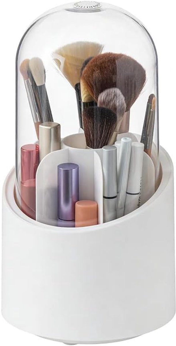 Make-up opbergdoos met compartimenten - kunststof - stofdicht ontwerp - ideaal voor een georganiseerde badkamer - ShopVlot