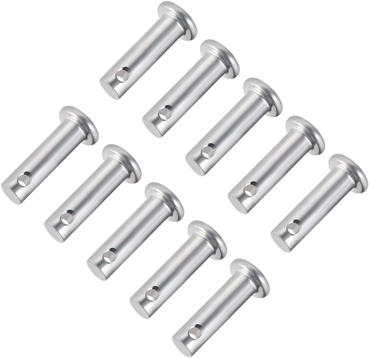 Sourcing map 10 stuks eengat vorkbouten 8 mm x 20 mm platte kop verzinkt staal 6mm x 20mm 10 Pcs