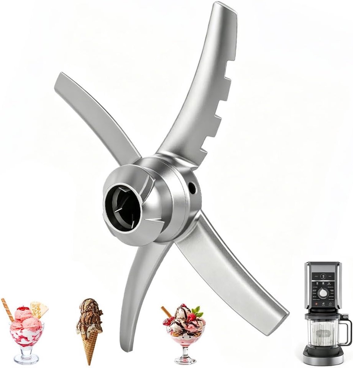 Reserveonderdelen voor Ninja Creami, reserveschep voor Ninja Creami NC500-serie, reservemessen voor ijsmachine Ninjas Creamis NC500