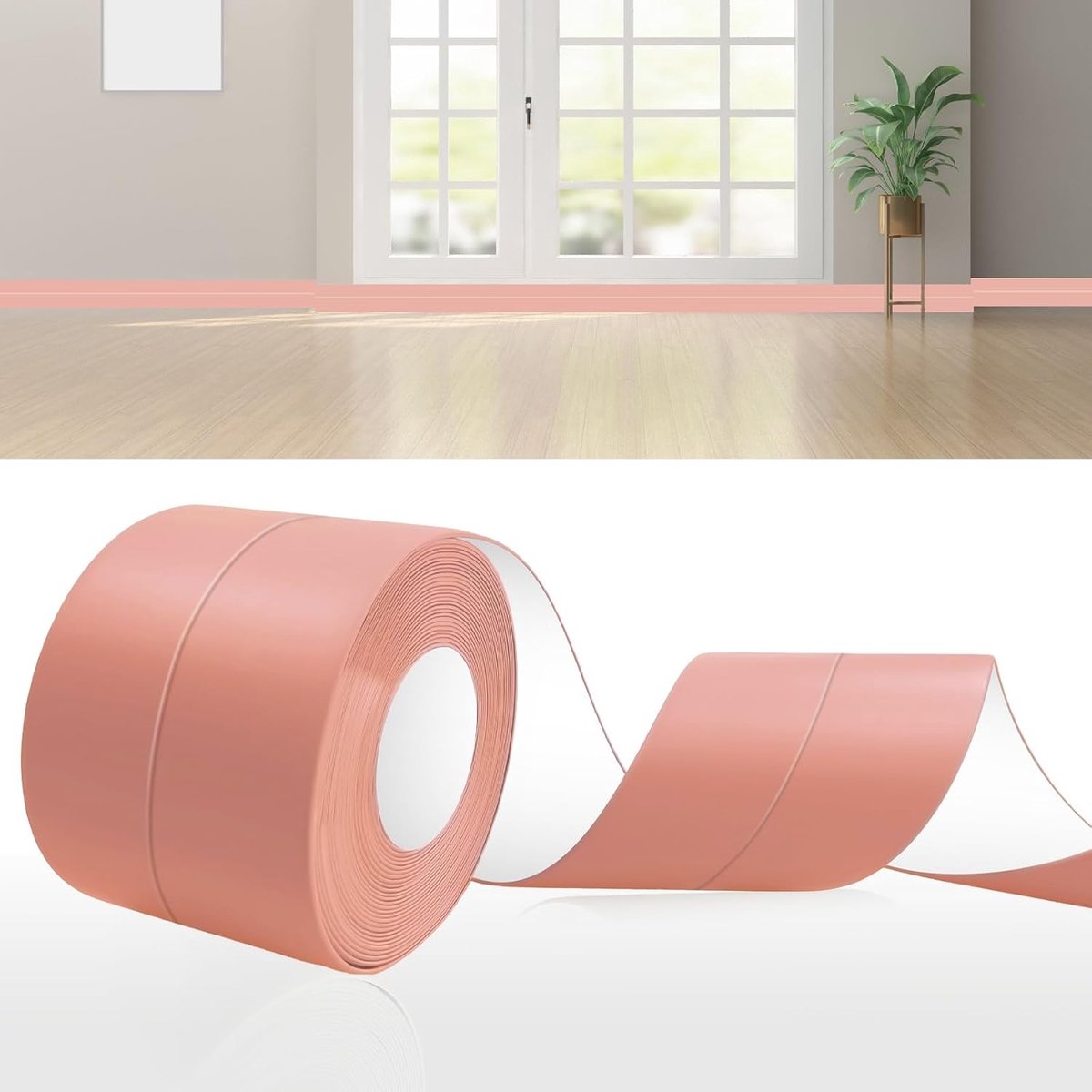 Plint zelfklevend roze 6M PVC plint 19x19mm | Plint, zelfklevend, pvc, waterdicht, flexibele lijsten, eindlijst, knikstrip voor keuken, badkamer, badkamer