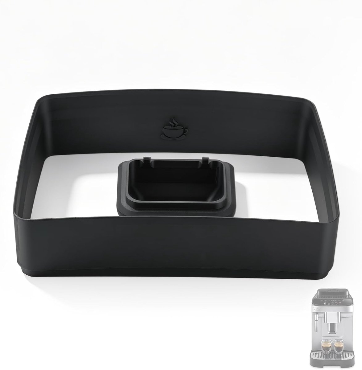 Uitbreiding van de bonencontainer voor DeLonghi Magnifica S ECAM - Opzetstuk voor koffiebonen met 2 nano-stickers, koffiezetapparaat accessoire voor thuis, kantoor en keuken, eenvoudige installatie