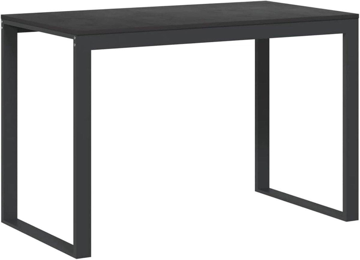 Bureau, computertafel, pc-tafel, kantoortafel, kantoortafel, industrieel design, spaanplaat, zwart, 110 x 60 x 73 cm