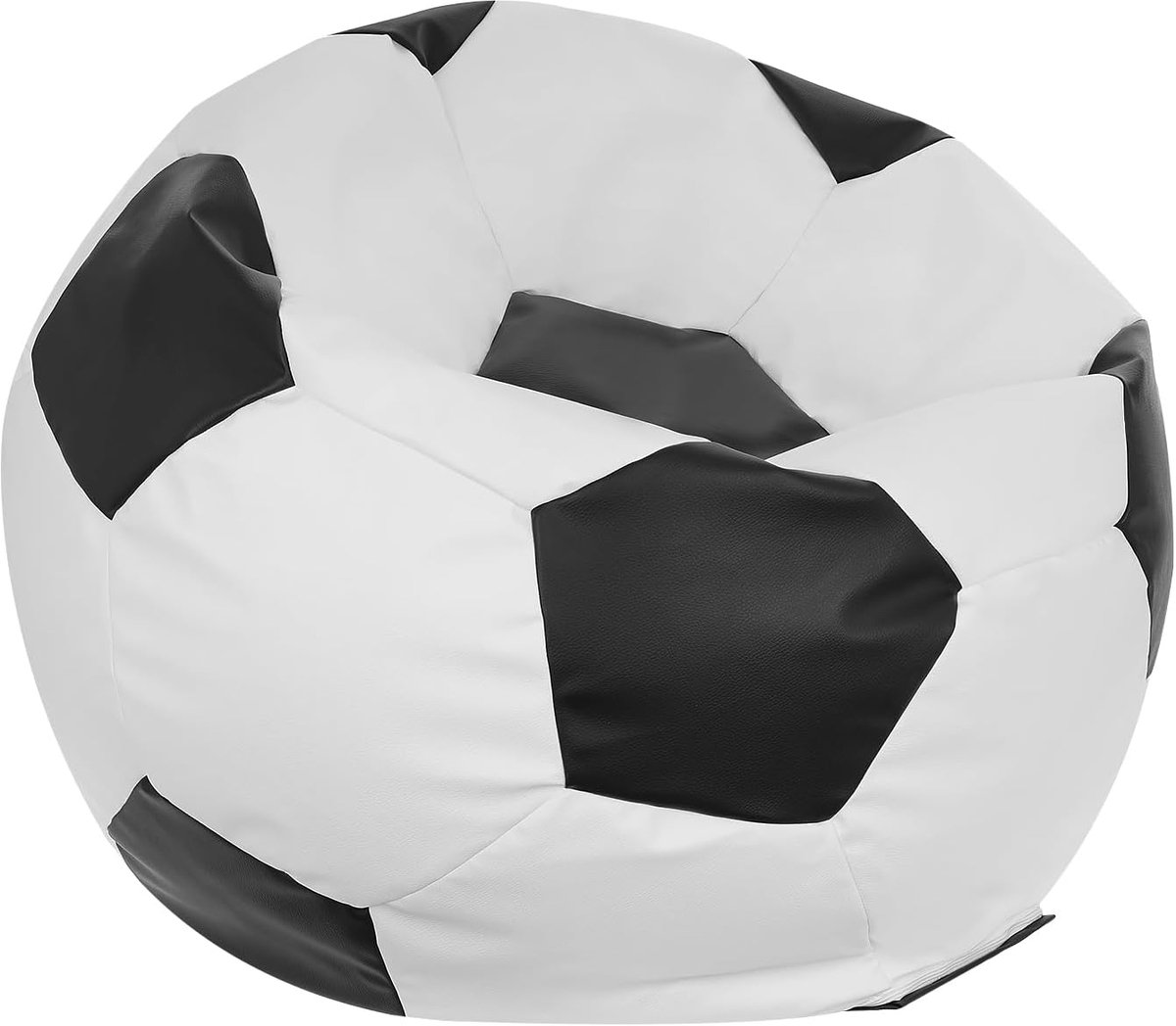 Voetbalzak L - Speelkussen duurzaam materiaal - Ideaal voor voetbalfans, kinderen - Zitzak woonkamer - Fluwelen poef - Poefzak gamestoel - 90x55cm - Zwart E14