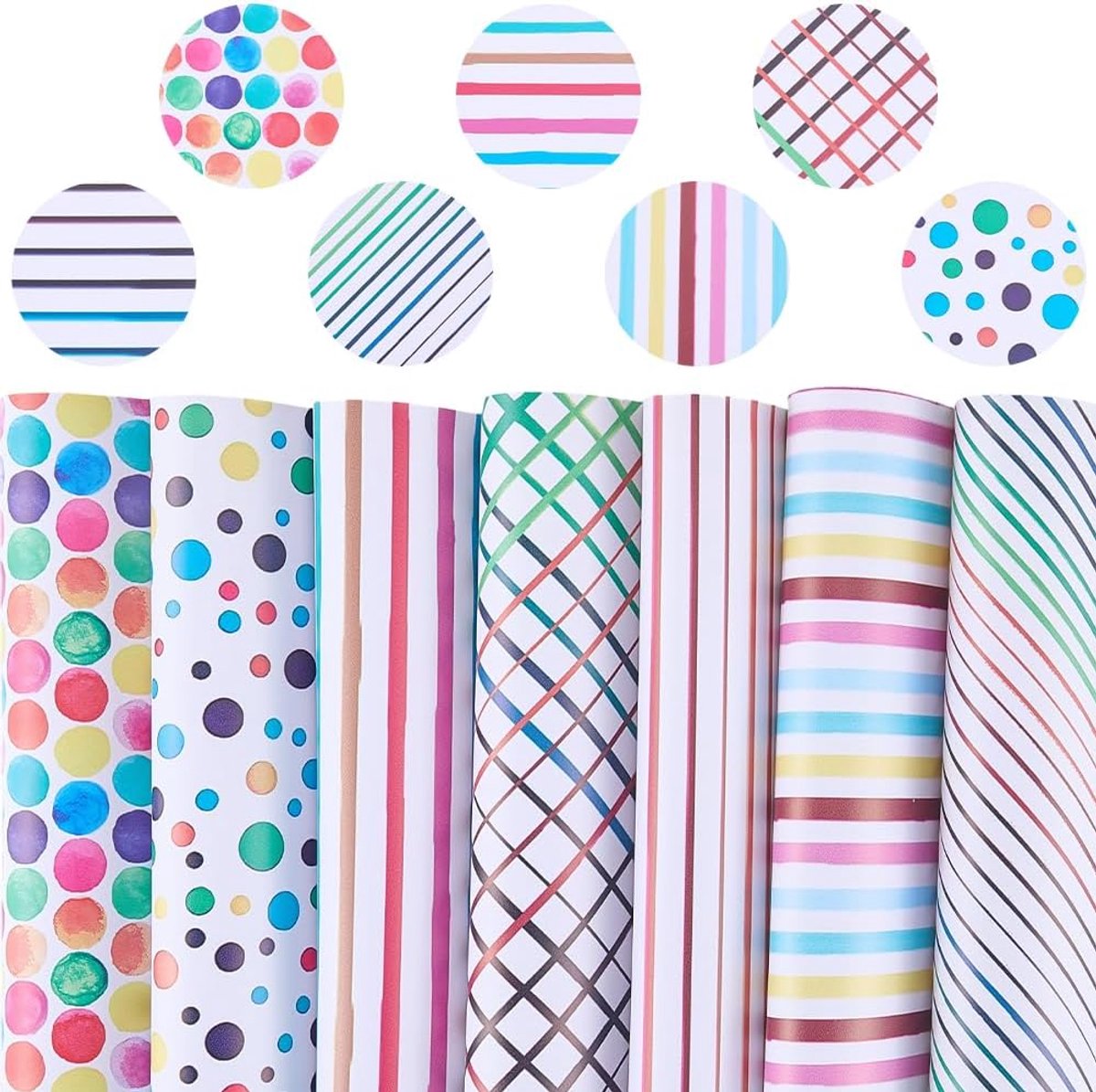 Kunstleer met polkadotspatroon, gestructureerde kunstlederen strepen, regenboogpatroon, kleurrijke geometrische kunstlederen stoffen, synthetische vinylrol voor oorbellen, doe-het-zelf