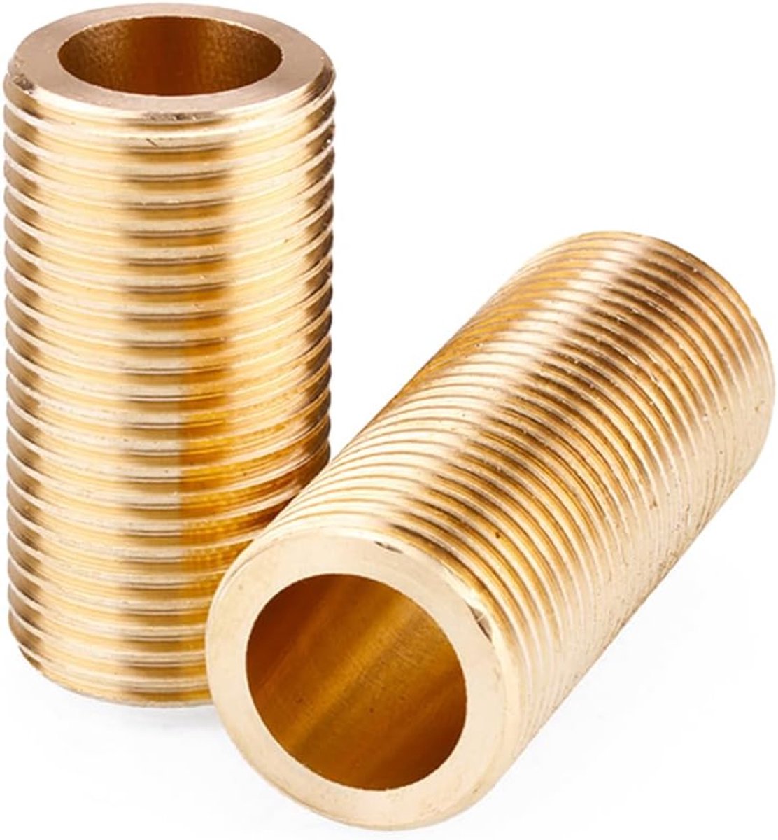 2 stuks schroefnippel 3/4 inch (25 mm), messing vat loopnippel schroefdraadstangfitting voor tankconnectoren, 100 mm lang, 19 mm binnendiameter