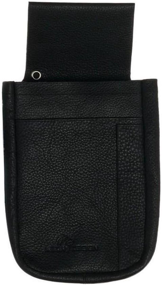 Holster dubbel zwart - leer - handgemaakt - voor sleutels en kaarten - SnelShoppen