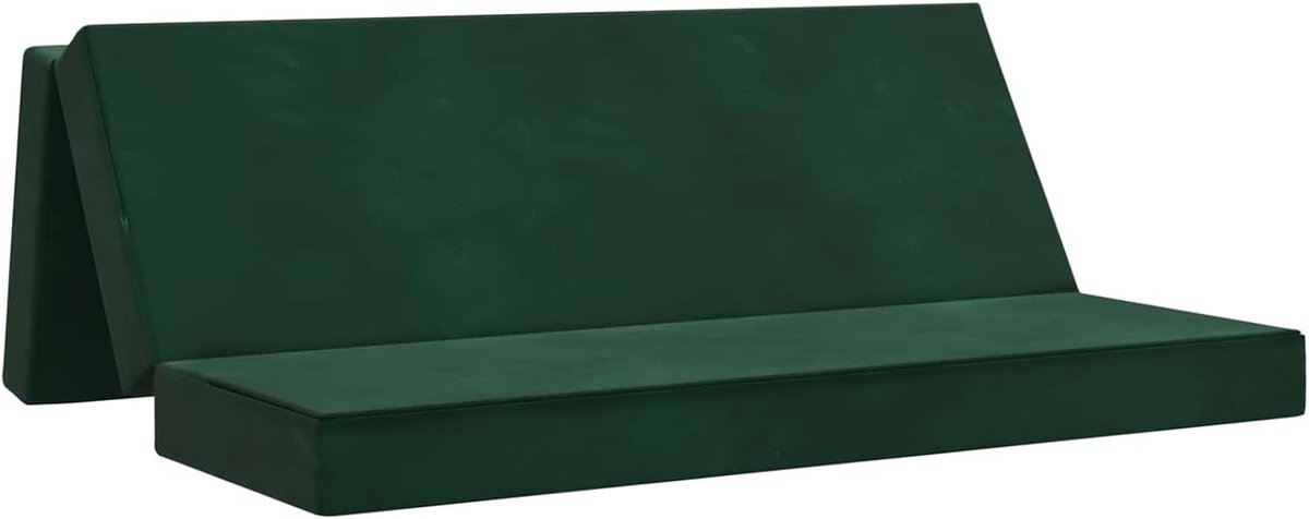 Klapbank bed 200 x 67 x 45 cm donkergroen, opvouwbare slaapbank als dagbed stijlvolle vloerbank voor kleine woningen logeerkamer 900265