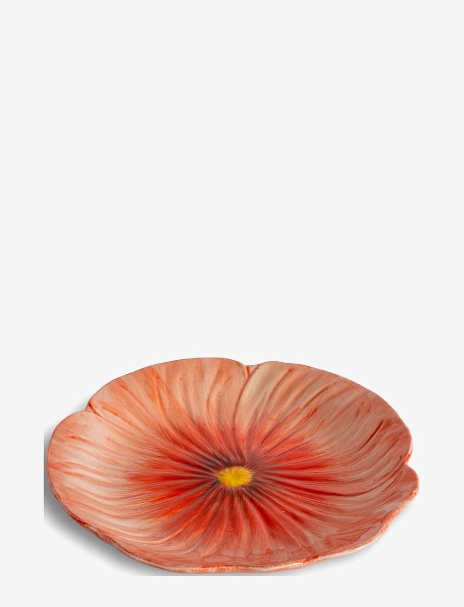 Poppy ontbijtbord in bloemvorm rood van aardewerk, grootte: 21cm, 5283908106