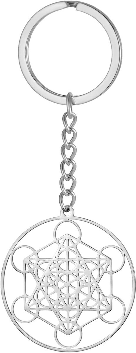 Roestvrij stalen aartsengel Metatron sleutelhanger heilige geometrie hanger zegel van aartsengel engel sieraden voor vrouwen meisjes
