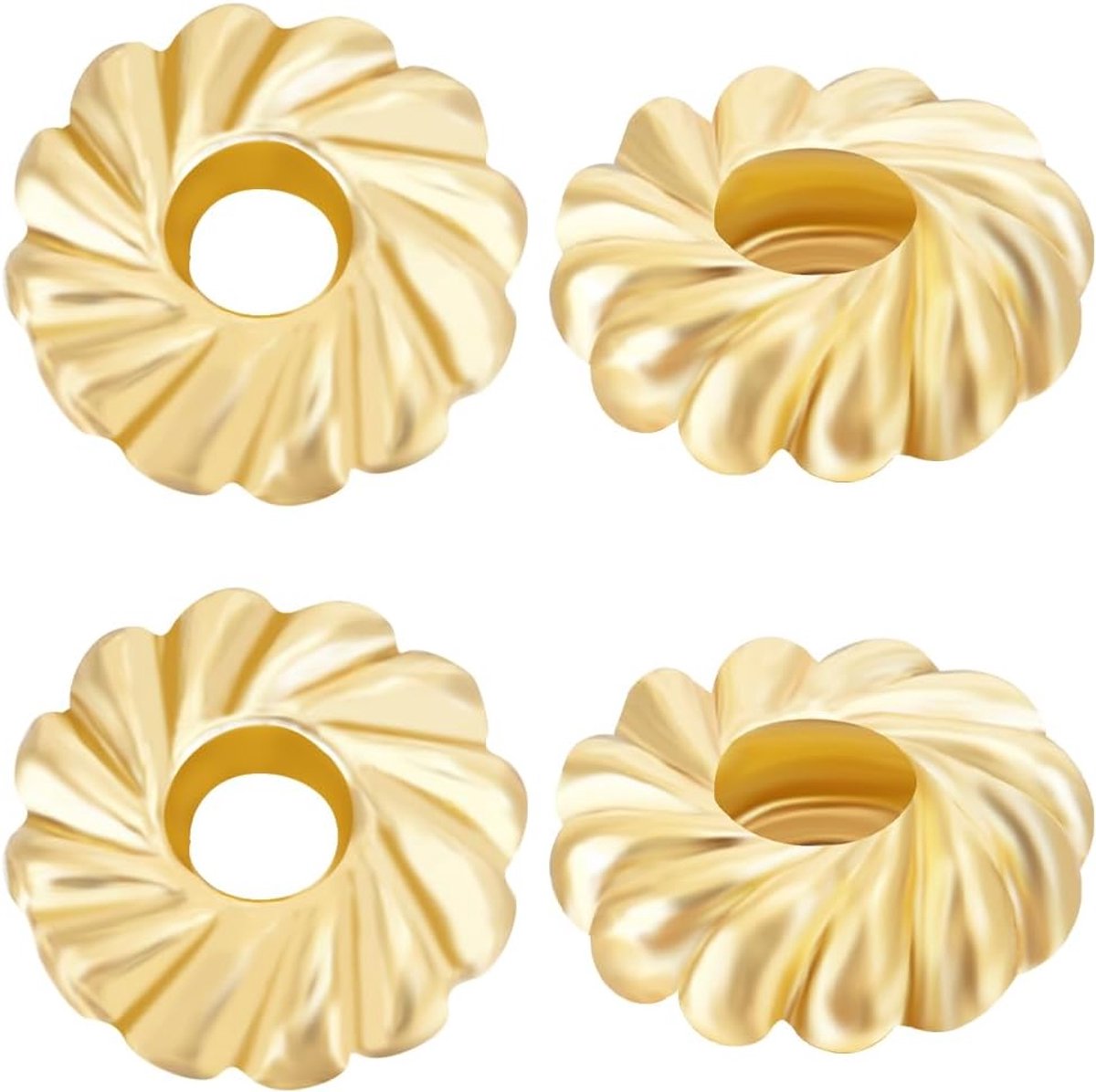 1 Doos 80 Stks Platte Ronde Spacer Kralen 18K Verguld Messing 8mm Goud Bloem Disc Spacer Kralen voor Sieraden Maken Charms Bevindingen DIY Ketting Oorbel Craft Kralen Levert