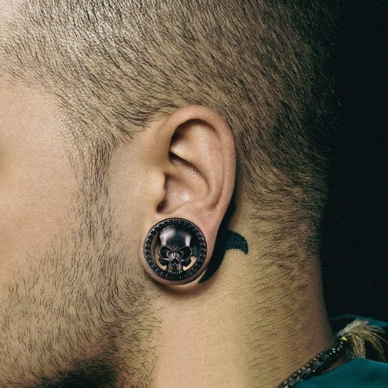 2 stuks schedel oormeters schroef oordopjes tunnels oor vlees tunnels piercing oorbellen hangers expander brancards 0g-1" (8mm-25mm) — afbeelding 5