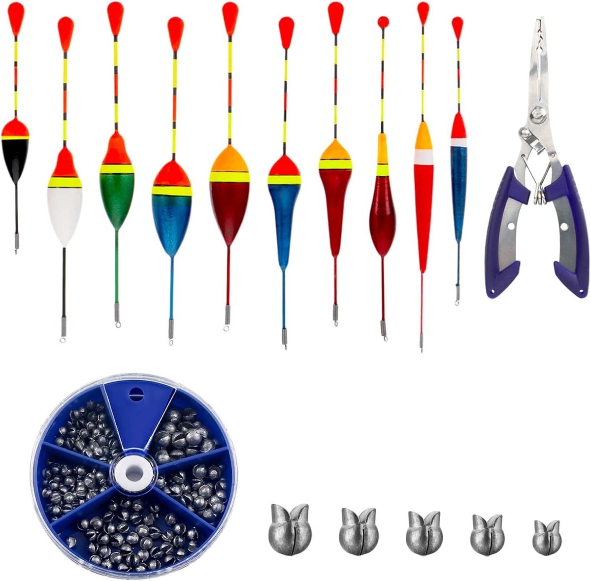 10-delige set vispozen - waterdichte zwemvissen - veelzijdige accessoires - perfect voor zoetwatervissen - ShopVlot