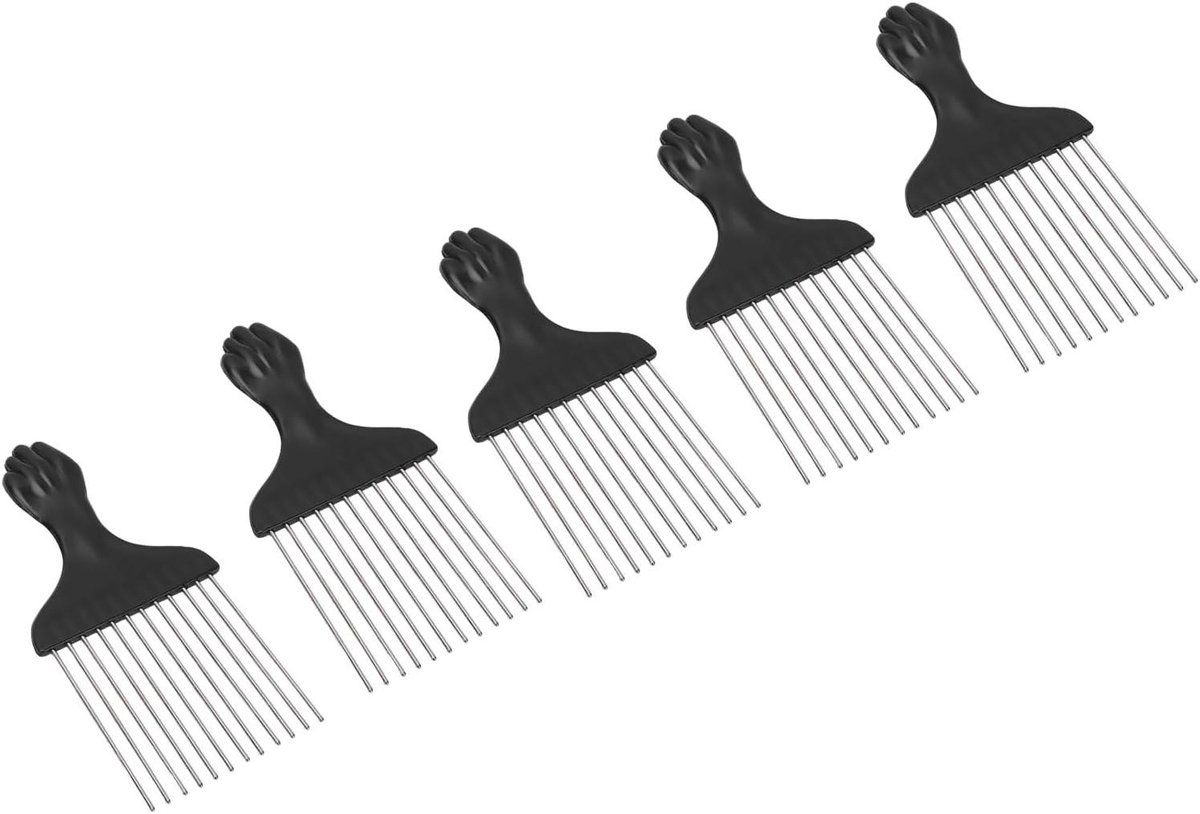 Ontwarrende Kam - Vlechtkam Stylingtool - Haar Stylen - Roestvrijstalen Naalden - 19 x 14 x 3 cm - Zwart