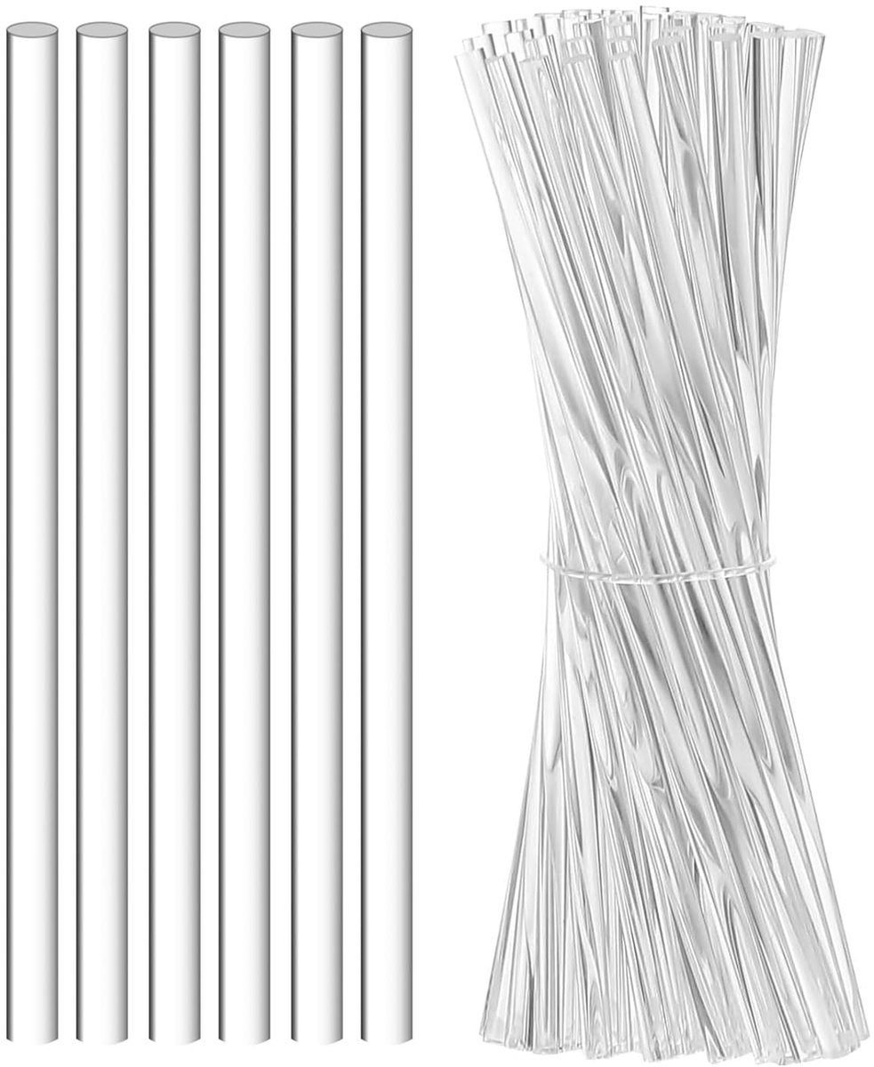20 stuks acryl staven, transparant, 8 mm x 30 cm, rond, acryl ronde staaf voor handwerk, acrylsticks voor snoep, herbruikbare acryl-lollystaafjes