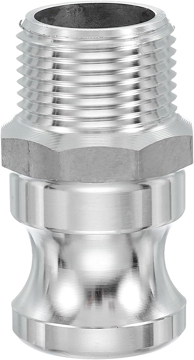 1 pak 1 inch aluminium nokvergrendelingsfittingen - mannelijke adapter x vrouwelijke NPT-draad, snelkoppeling nokvergrendeling slangmontage, corrosiebestendig (deel F Cam groeftype)