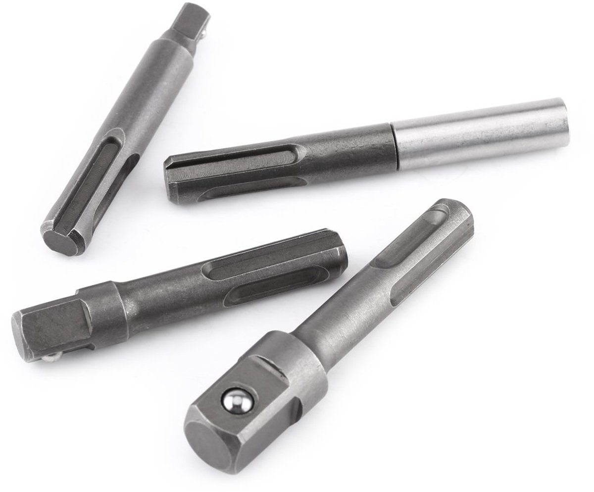 Plus schacht voor 1/4 inch zeskantige sokkel adapter + 1/4", 3/8", 1/2" vierkante boorhouder, verlengconnector voor schroeven, moeren, elke boor en handdriver