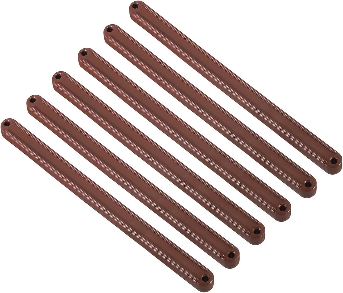 6 stuks glijrails voor laden, 235 mm, kunststof glijrails aan de zijkant, voor laden, kasten, salontafels, nachtkastjes (bruin)
