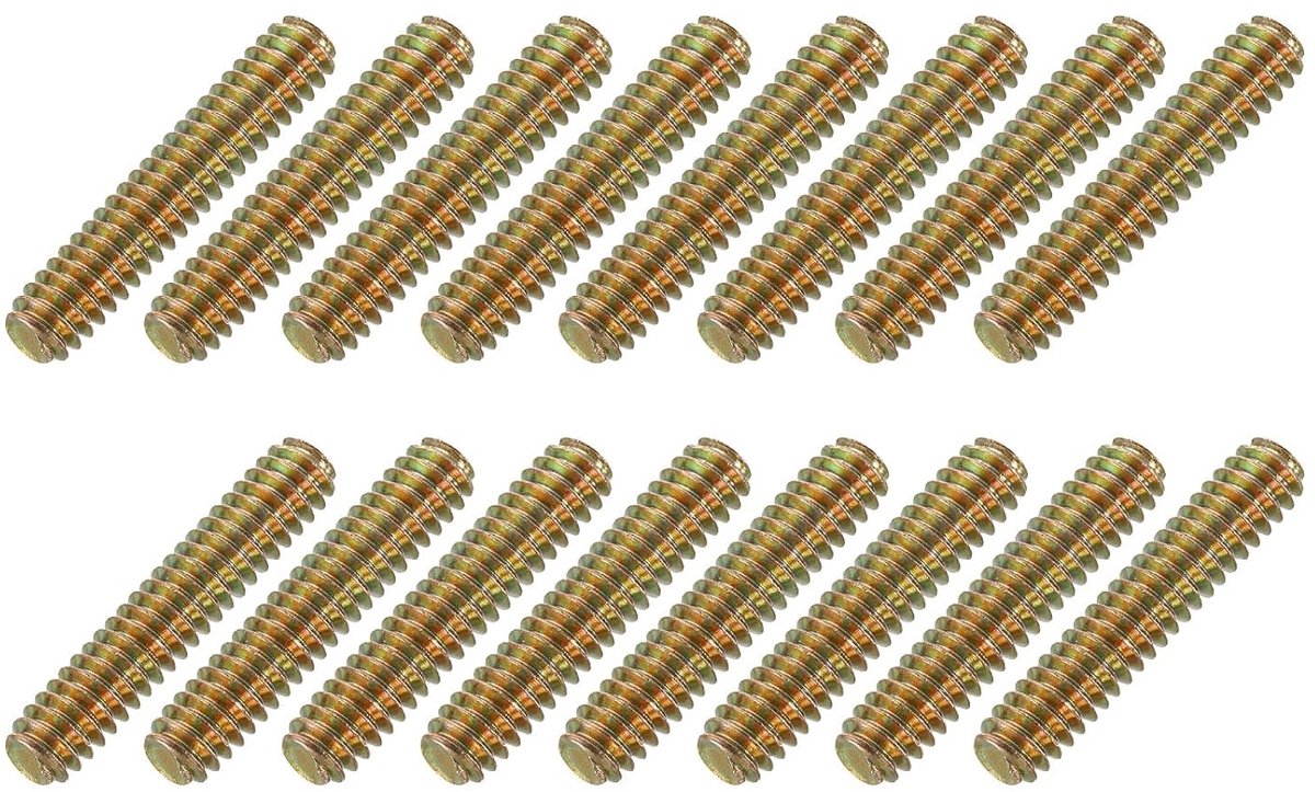 16 stuks volledige schroefdraadstang 1/4 inch schroefdraad, 1-1/4 inch lengte, schroefdraadstang schroef schroef bankvoet schroef bouten voor stoel meubels montage bevestiging