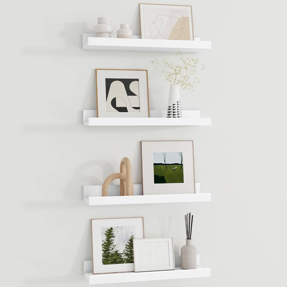 Zwevende planken van 40 cm, wit houten wandrek voor kinderkamer, woonkamer, slaapkamer, studeerkamer, decoratie, boeken, fotolijsten