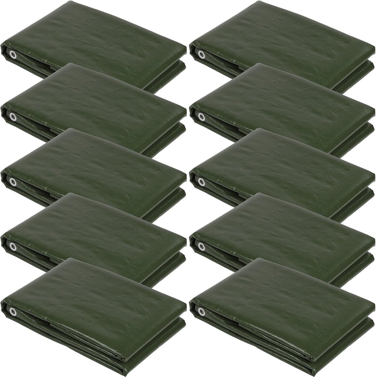 10x PE - Houten afdekzeil 1,5 x 6 m groen 210 g / m2 dekzeil afdekzeil hout zeil