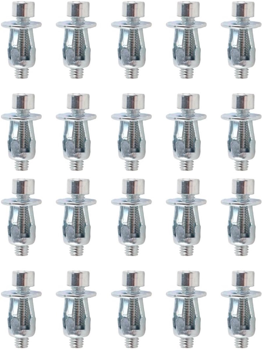 20 stuks zeskantkopschroef M4X25 van koolstofstaal en roestvrij staal, 20 mm huls voor montage van metalen, kunststof en aluminium platen