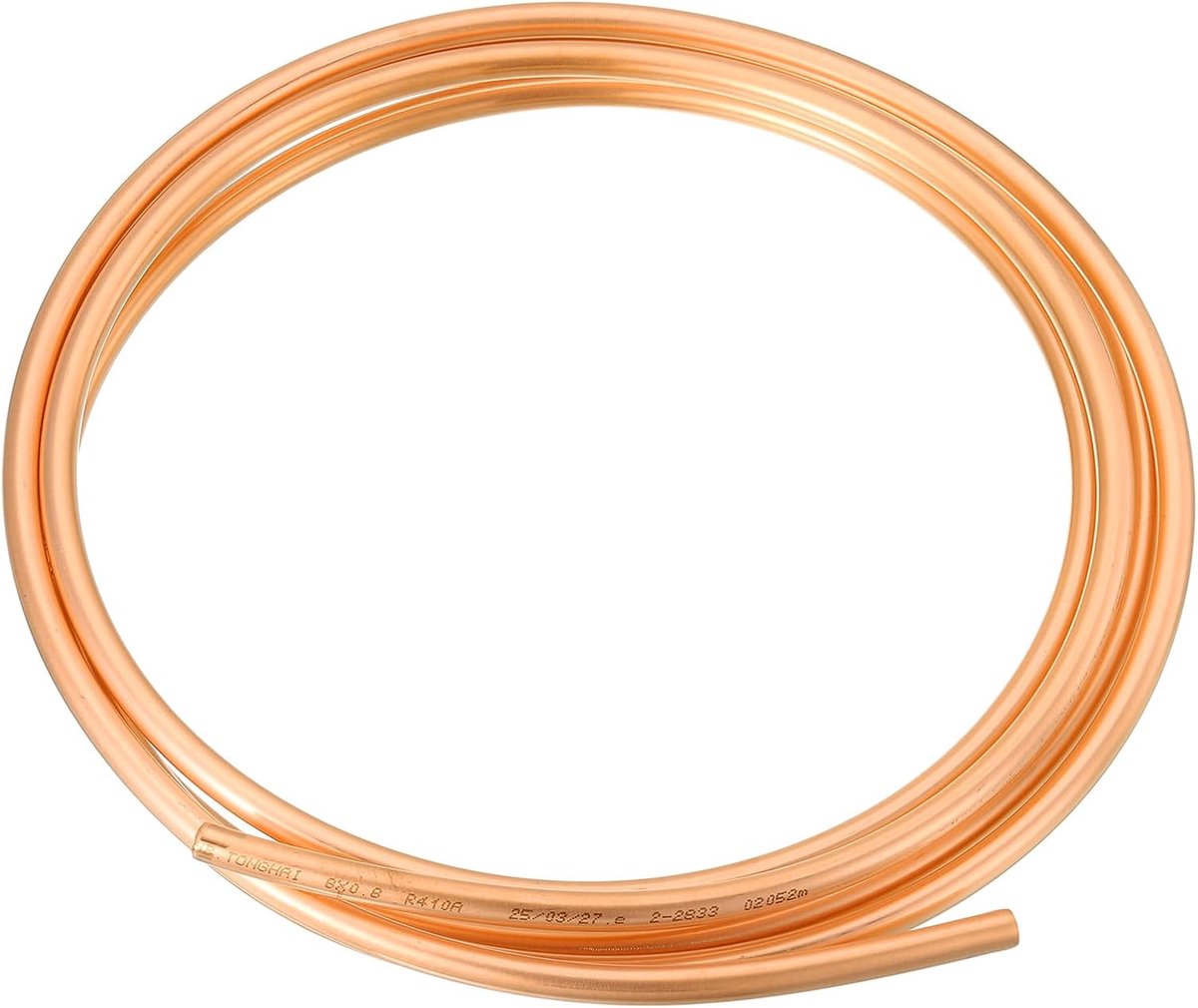 Koperen buis T2, 0,2 inch ID x 5/16 inch OD x 10 ft, 99% zuiver koper zonder lasnaden, flexibele spoel voor HVAC, airconditioning, koelkast, industrie, doe-het-zelf