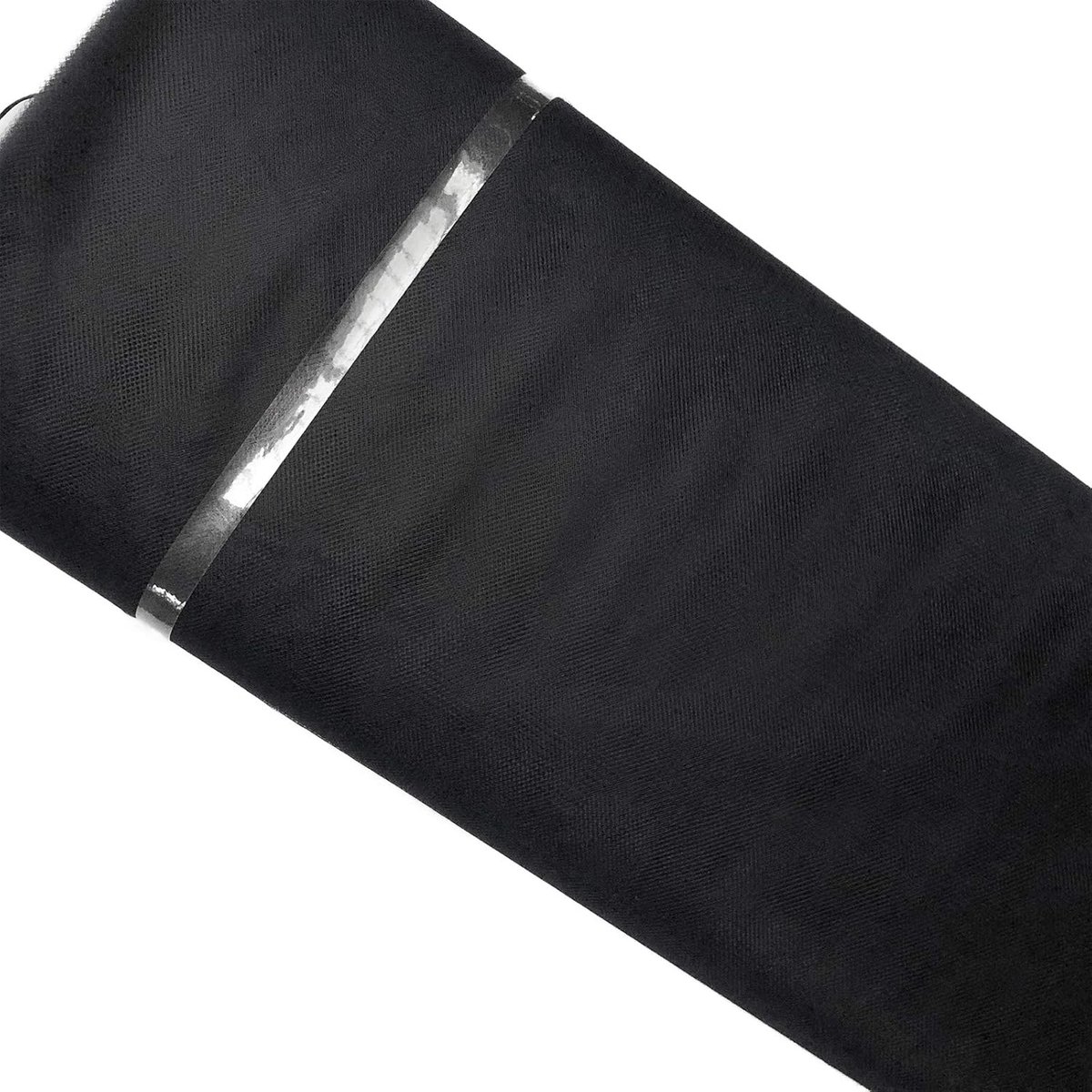 Stoffen tule sluiting voor bruiloft, decoratie, doe-het-zelfproject, cadeauband, tutu rok, naaien, knutselen, stoelstrik (zwart)