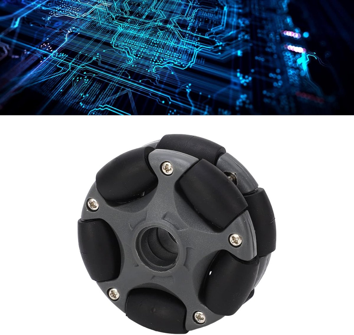 58 Mm Kunststof Omnidirectioneel Wiel, Grijszwart, Uitstekende Laadstabiliteit, Kunststof Omnidirectioneel Wiel, Dubbele Rij