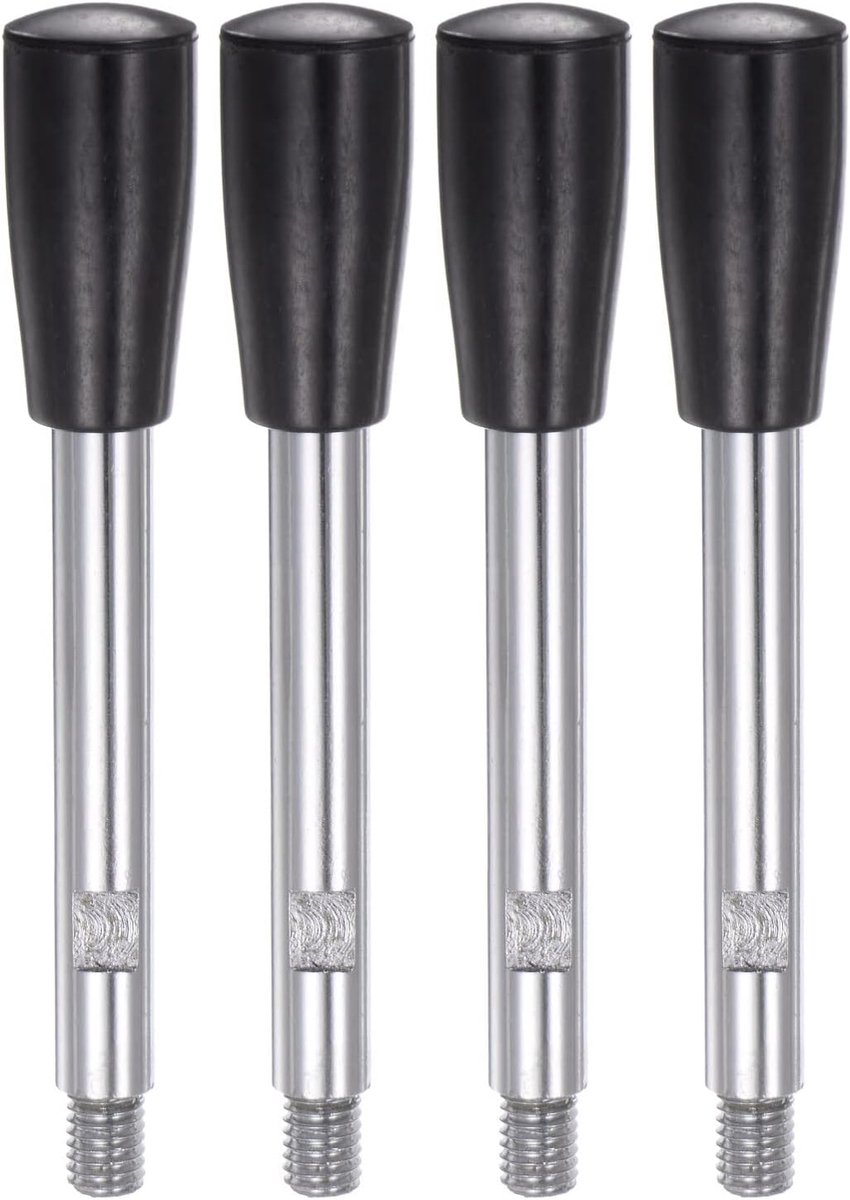Sourcing map 4 stuks klemgrepen M8 schroefdraad 116 mm (4,6 inch) lengte verchroomd draaibaar zwengel handgreep stuurwiel schroef stang voor draaibank machine