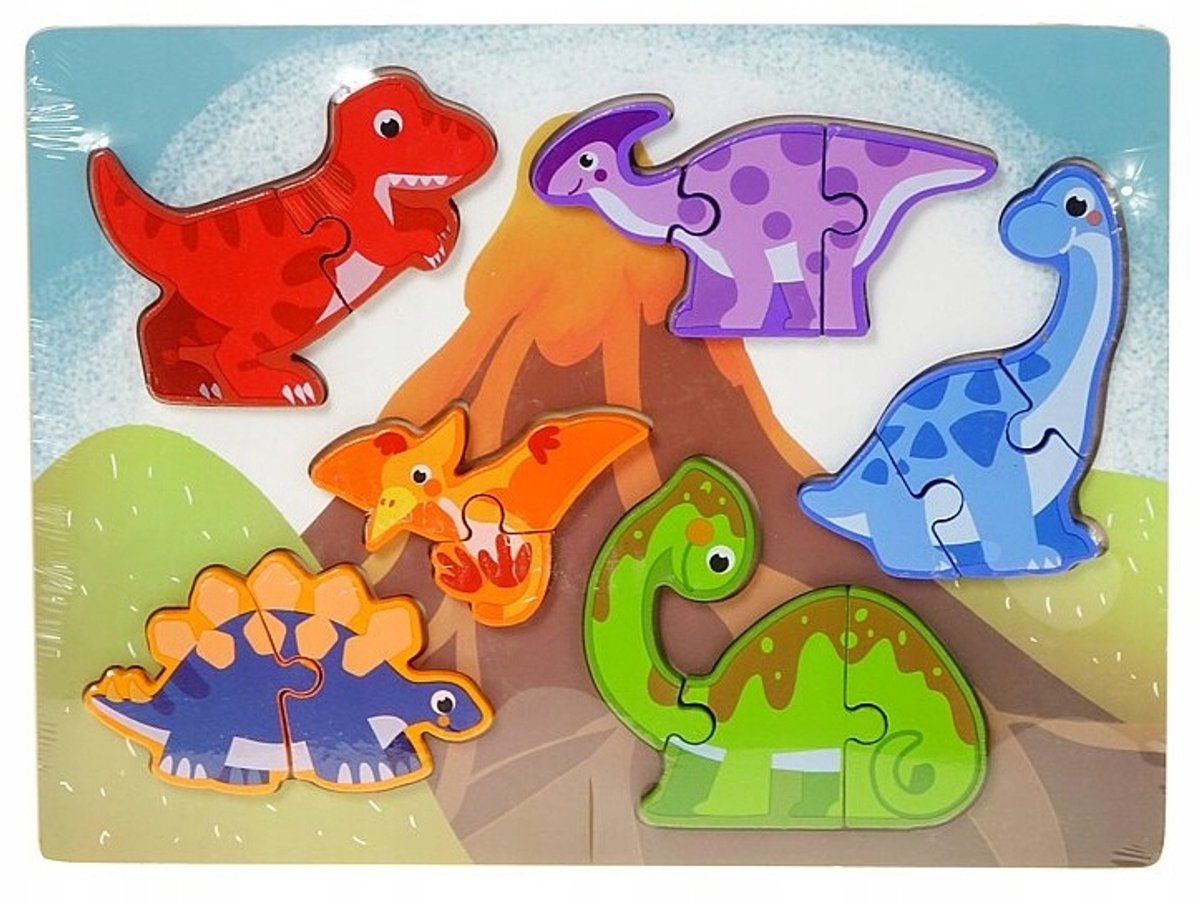 Houten Dino Puzzel - Educatief Speelgoed voor Kinderen