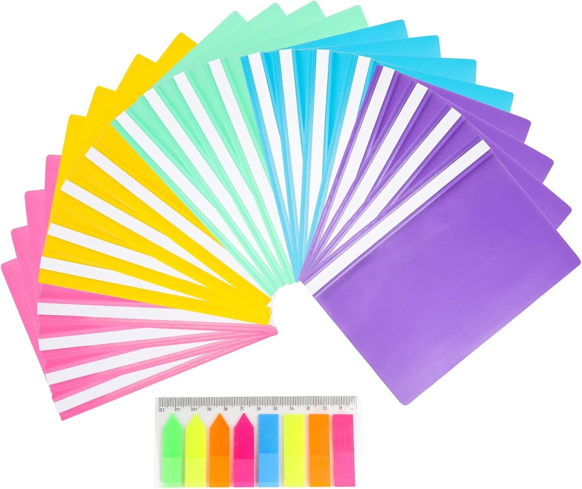 A4 document organizer folder set - 20 stuks - plastic met pinnen - ideaal voor documentindeling - ShopVlot