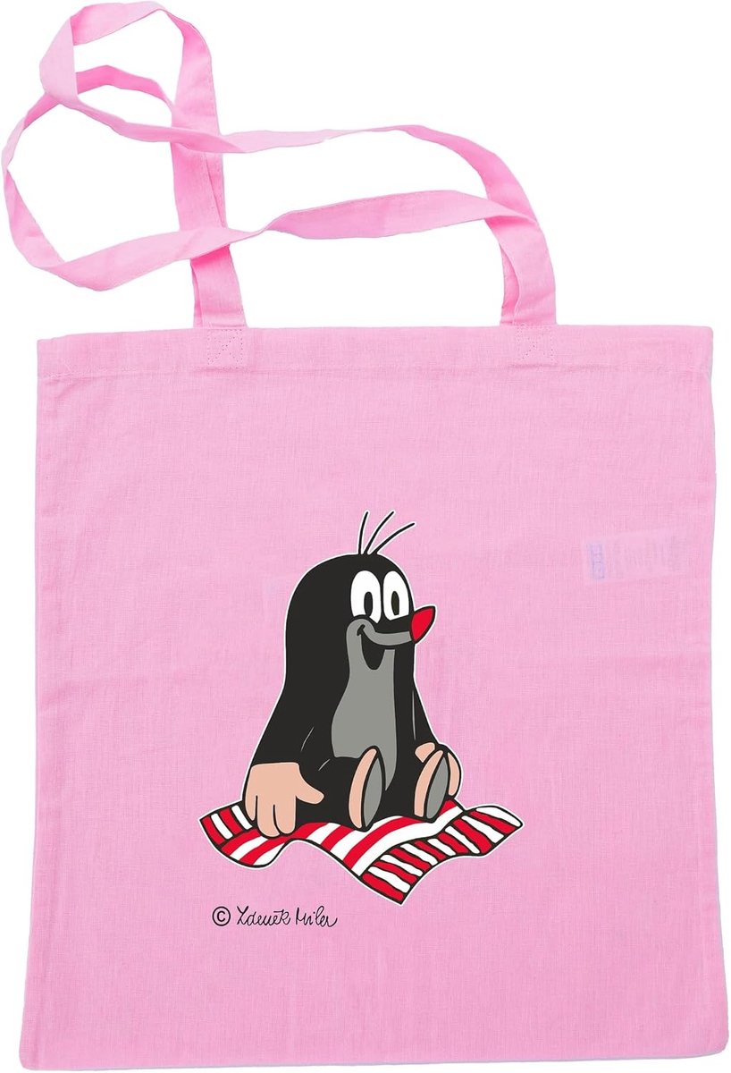 Stoffen zak voor winkelen 42 x 38 cm - katoenen zak - origineel De kleine mol - perfect voor kinderen - ShopVlot