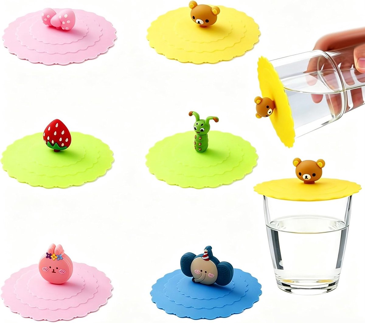 siliconen deksels 10 cm - herbruikbaar - lekvrij - ideaal voor dranken - ShopVlot