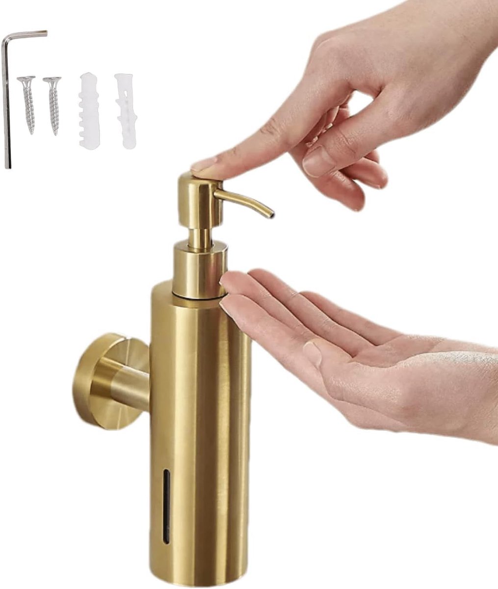 Zeepdispenser wandmontage - roestvrij staal - moderne uitstraling - eenvoudig te installeren - ShopVlot