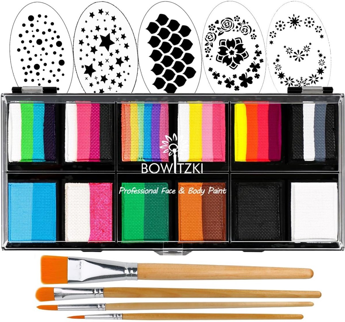 Gezichtverf set voor kinderen en volwassenen - 12 x 10 g - niet-toxisch - voor creatieve gezichtsschilderingen - ShopVlot