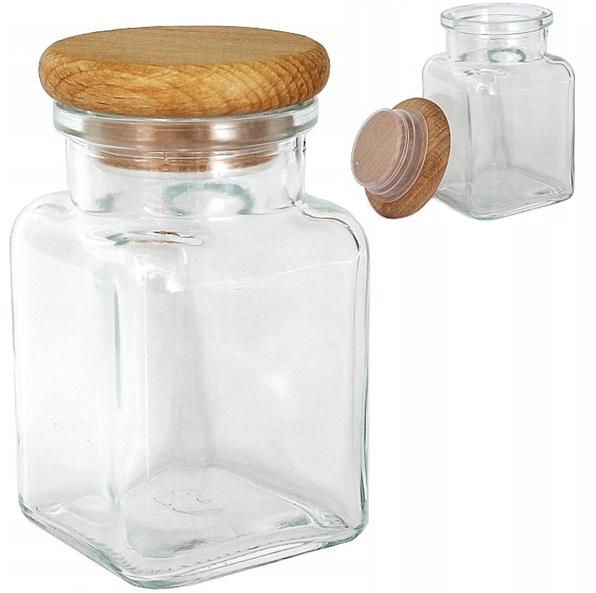 Glazen kruidenpot 150ml met houten kurk