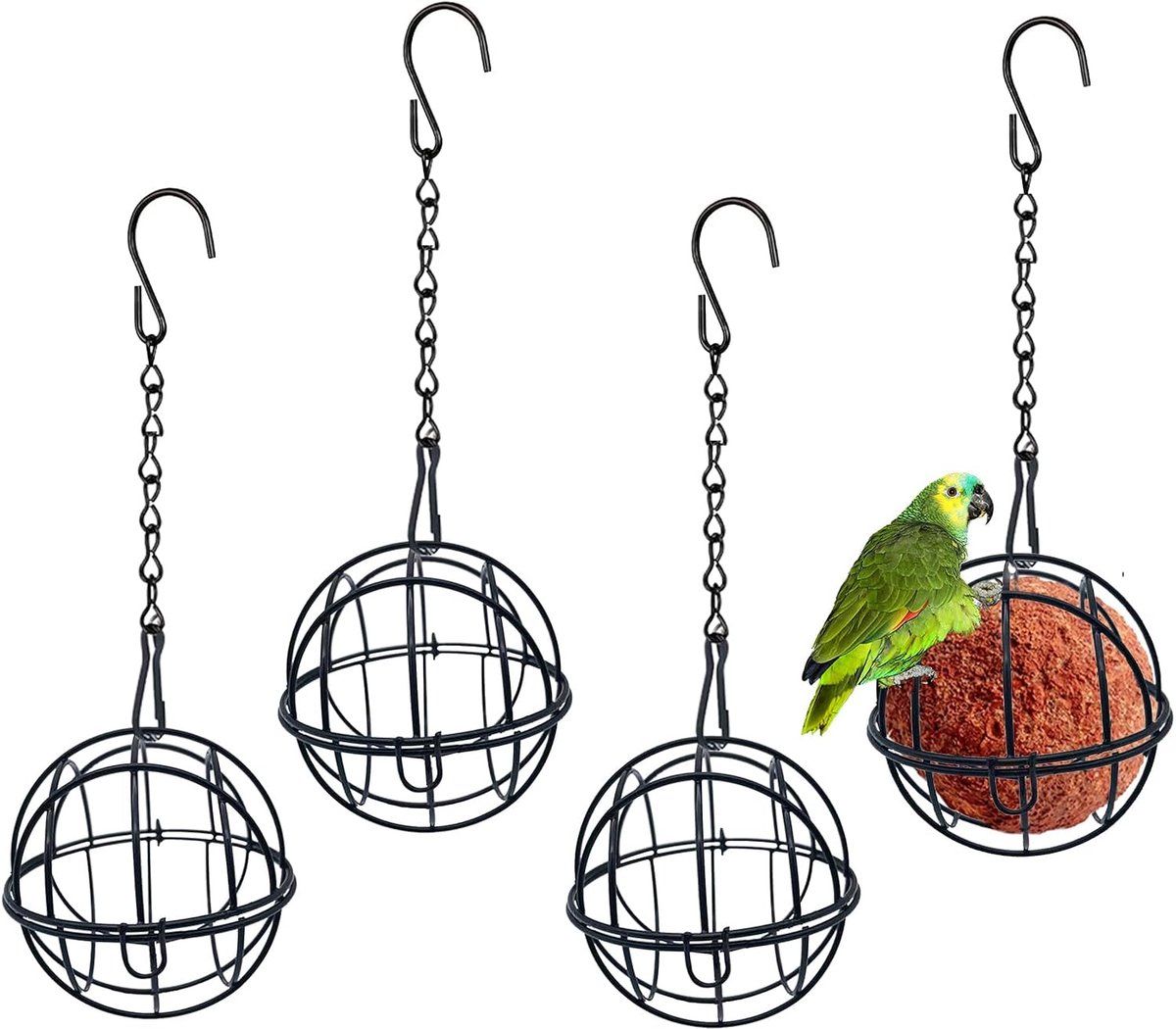 Voederhuis voor vogels - Pack van 4 - Metalen titballenhouder - Perfect voor tuinvogels - ShopVlot