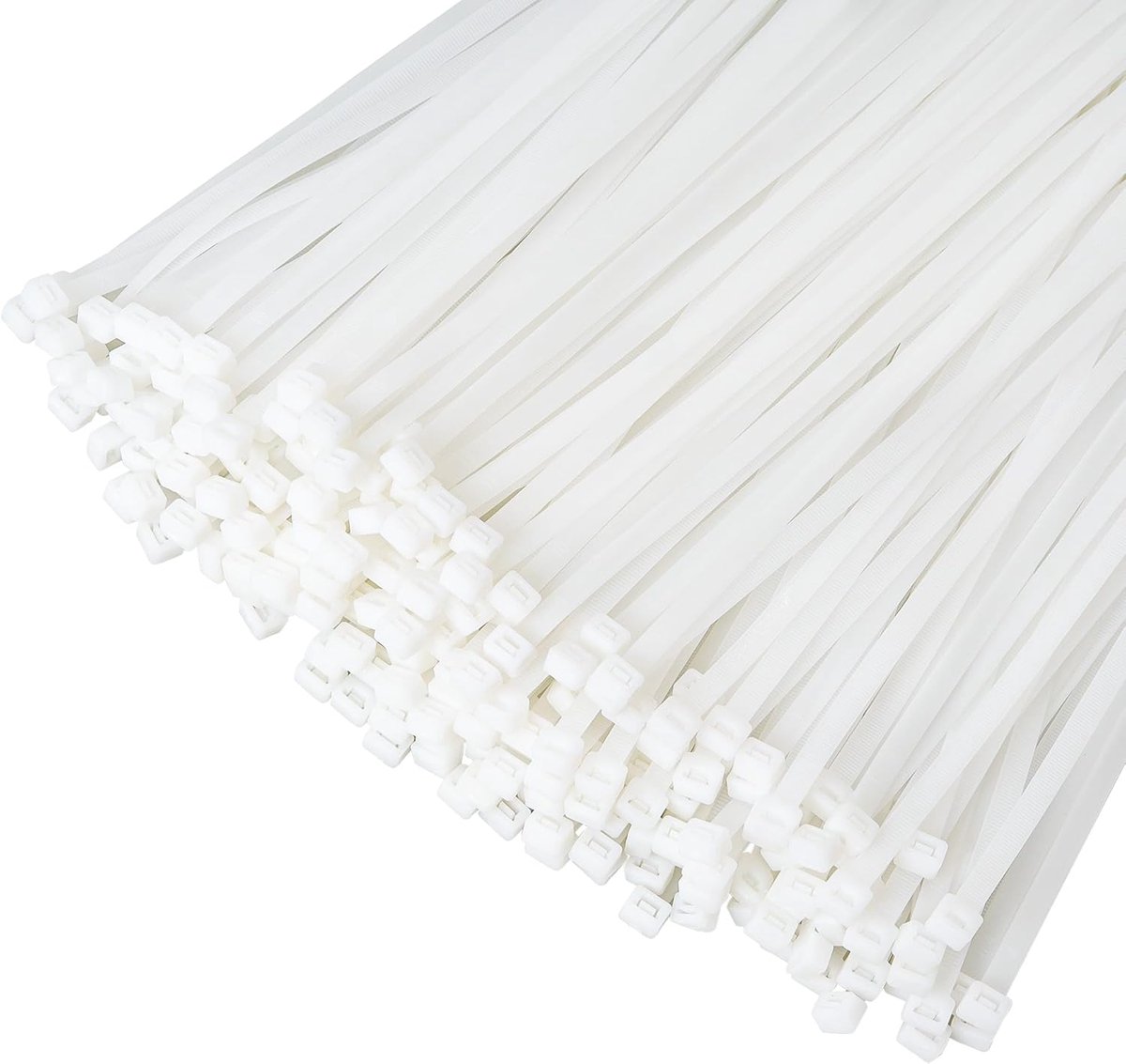 Kabelbinders 300 x 3.6 mm - Wit - UV-bestendig - Sterke treksterkte voor kabelbeheer - ShopVlot
