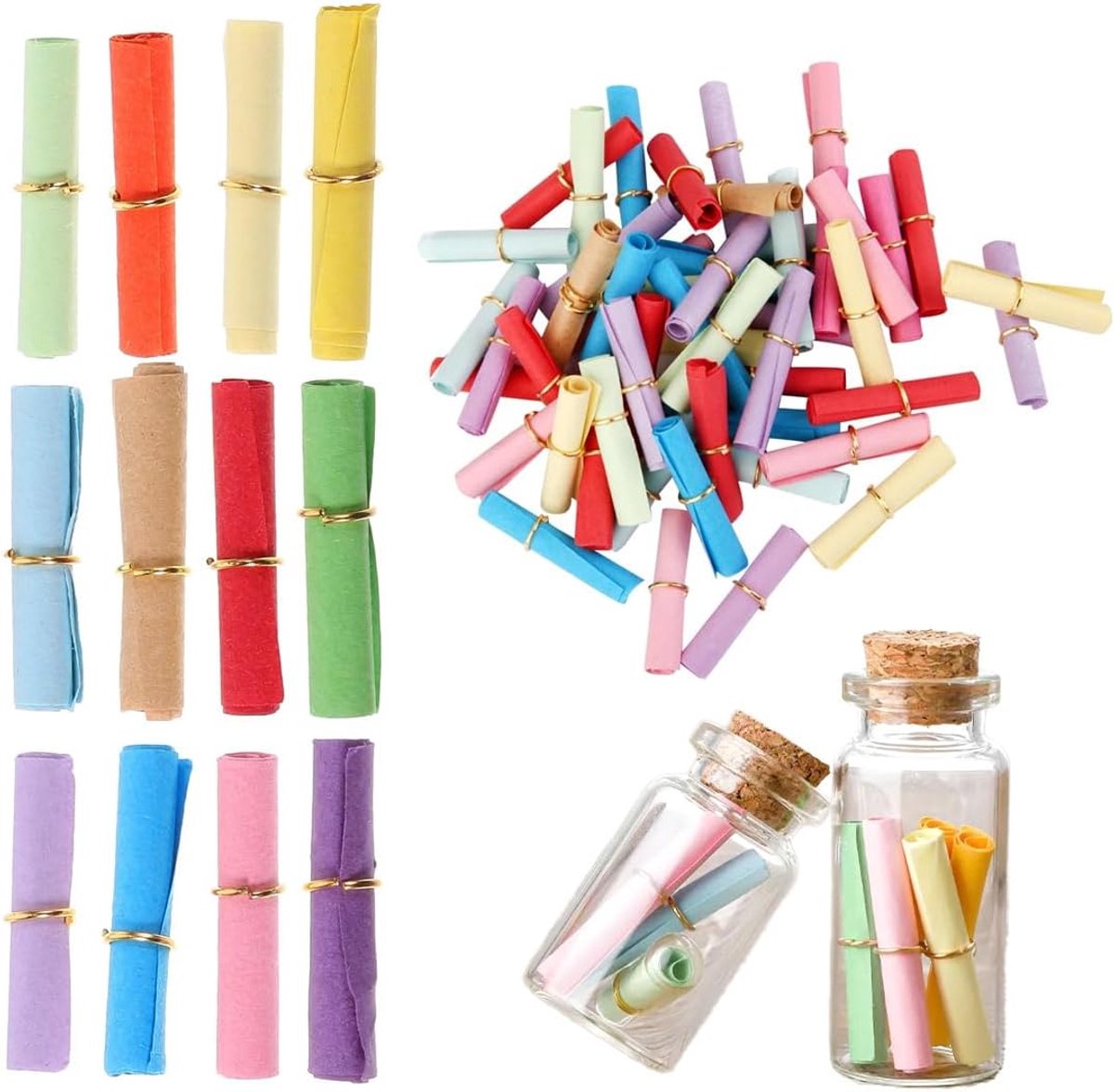 briefpapierrollen 100 stuks - meerkleurig - voor notities - ideaal voor knutselwerk - ShopVlot