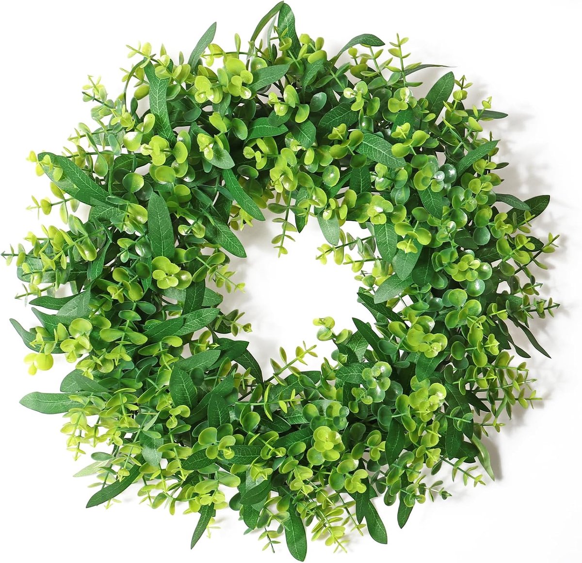 Olijfkrans 43 cm - Eucalyptus - Kunstmatige deurkrans - Perfect voor voordeur en muur - ShopVlot