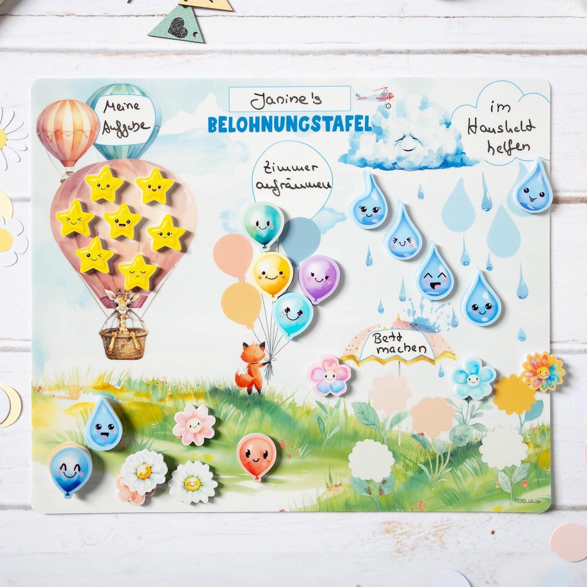 Beloningsbord kinderen 25x30 cm - inclusief tandenborstelbord - herschrijfbare pen - ShopVlot