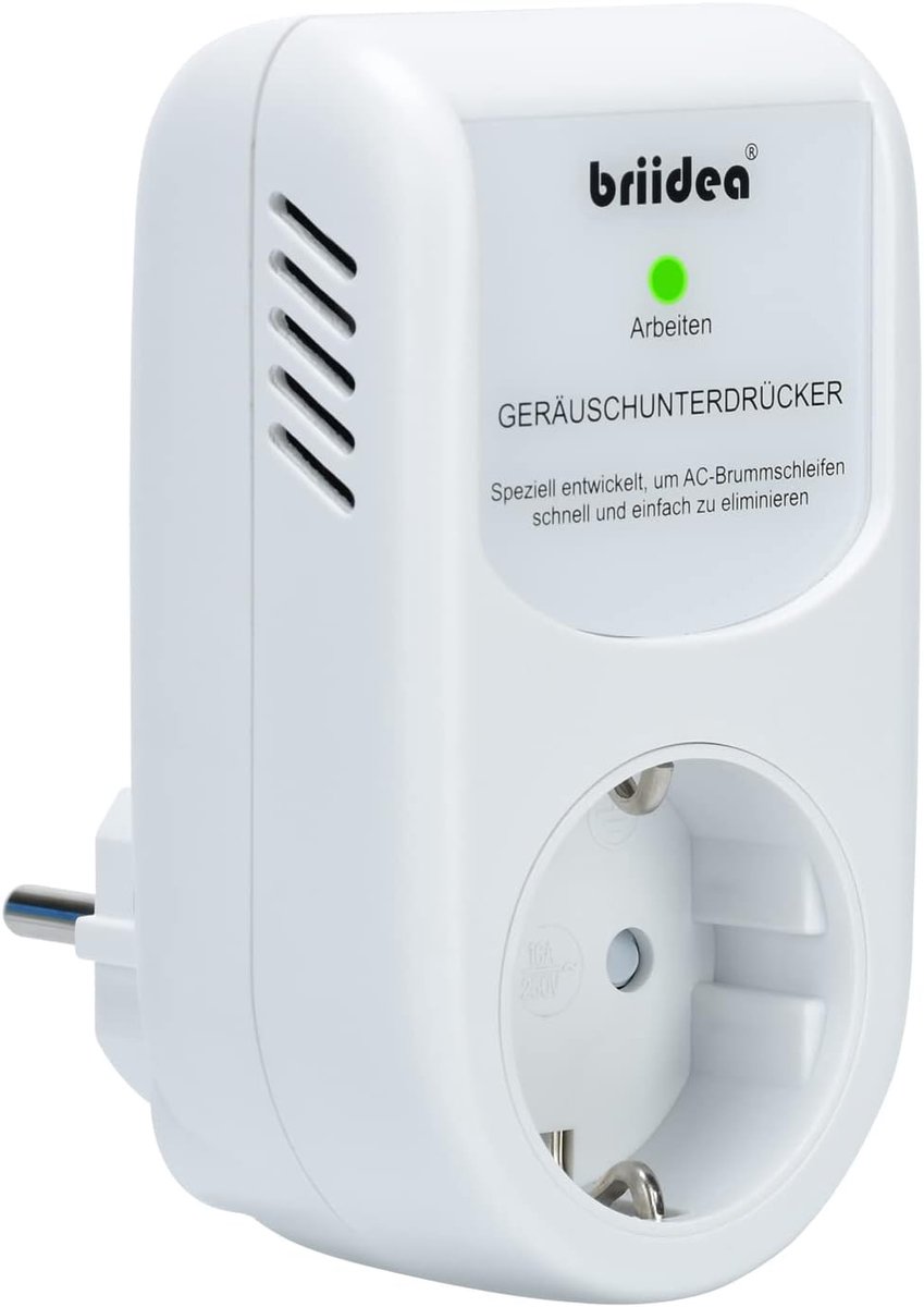 geluidsfilter stekker - witte kleur - onderdrukt aardlussen - plug-and-play oplossing - ShopVlot