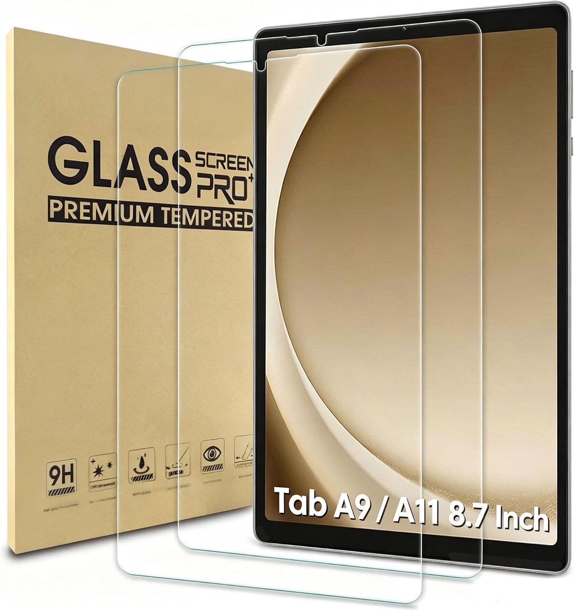 Screen protector 2 pack - tempered glas - anti-scratch - bescherming voor Samsung Galaxy Tab A9 8.7 inch - ShopVlot